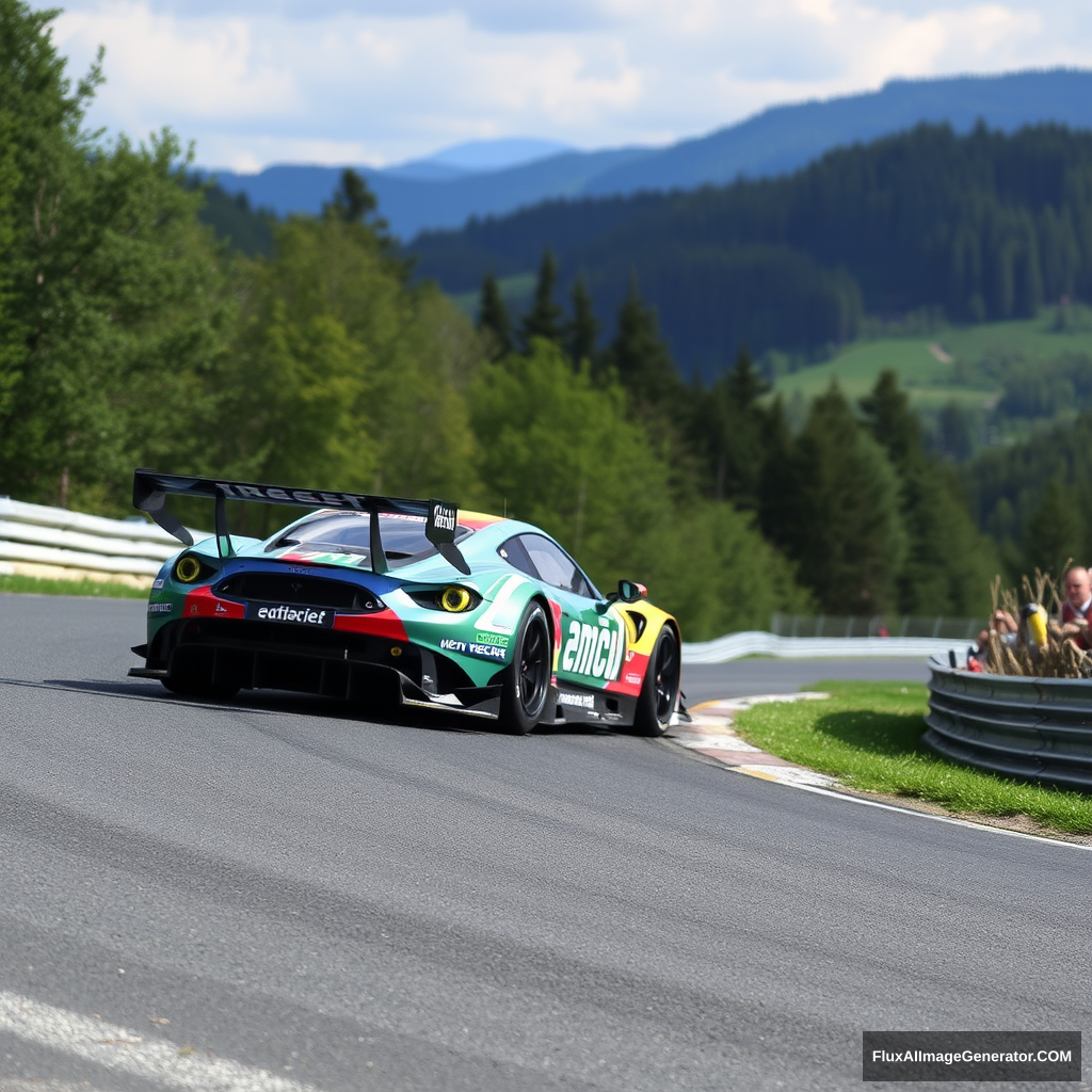 Race car at the Green Hell, Nordschleife.