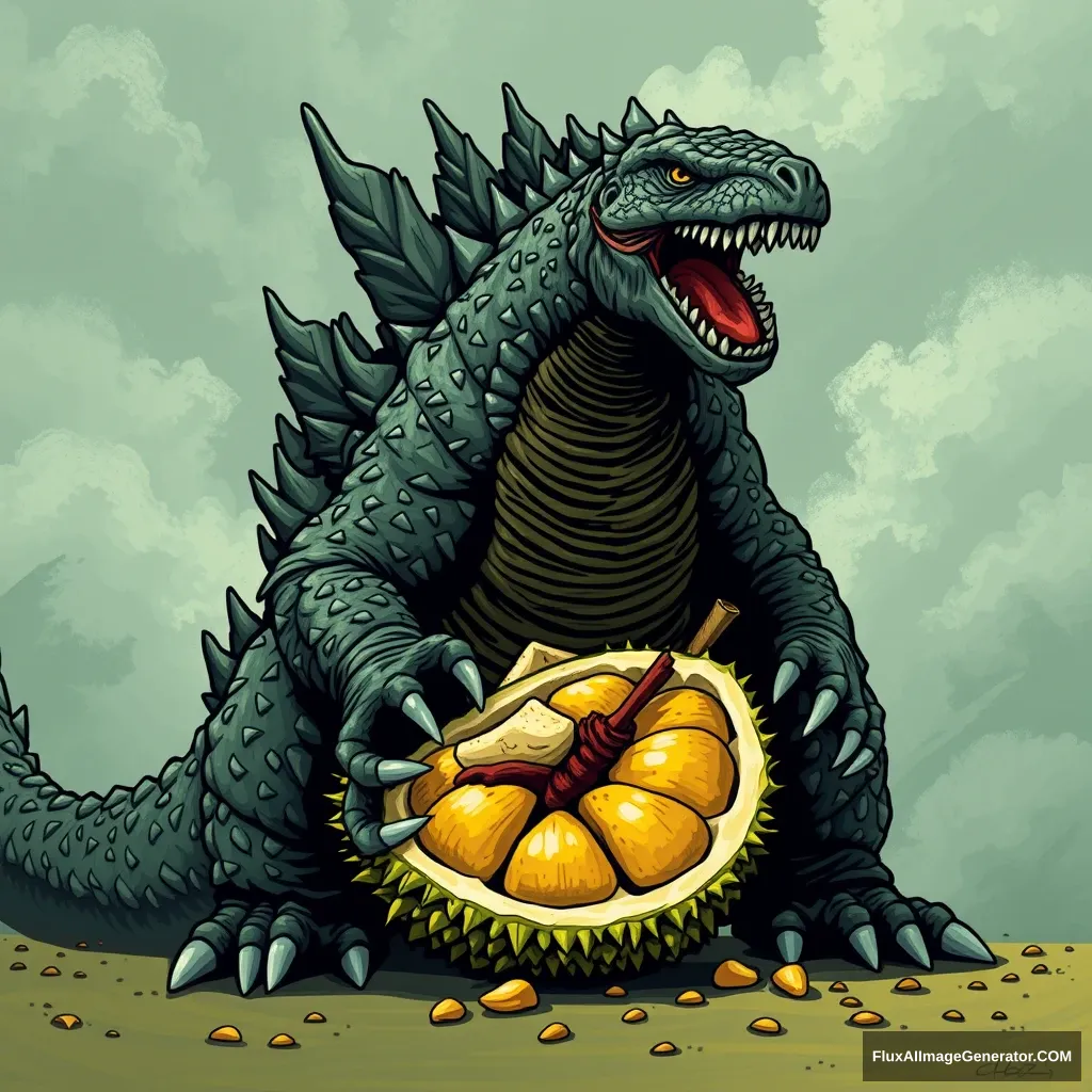 "Godzilla Eating Durian"