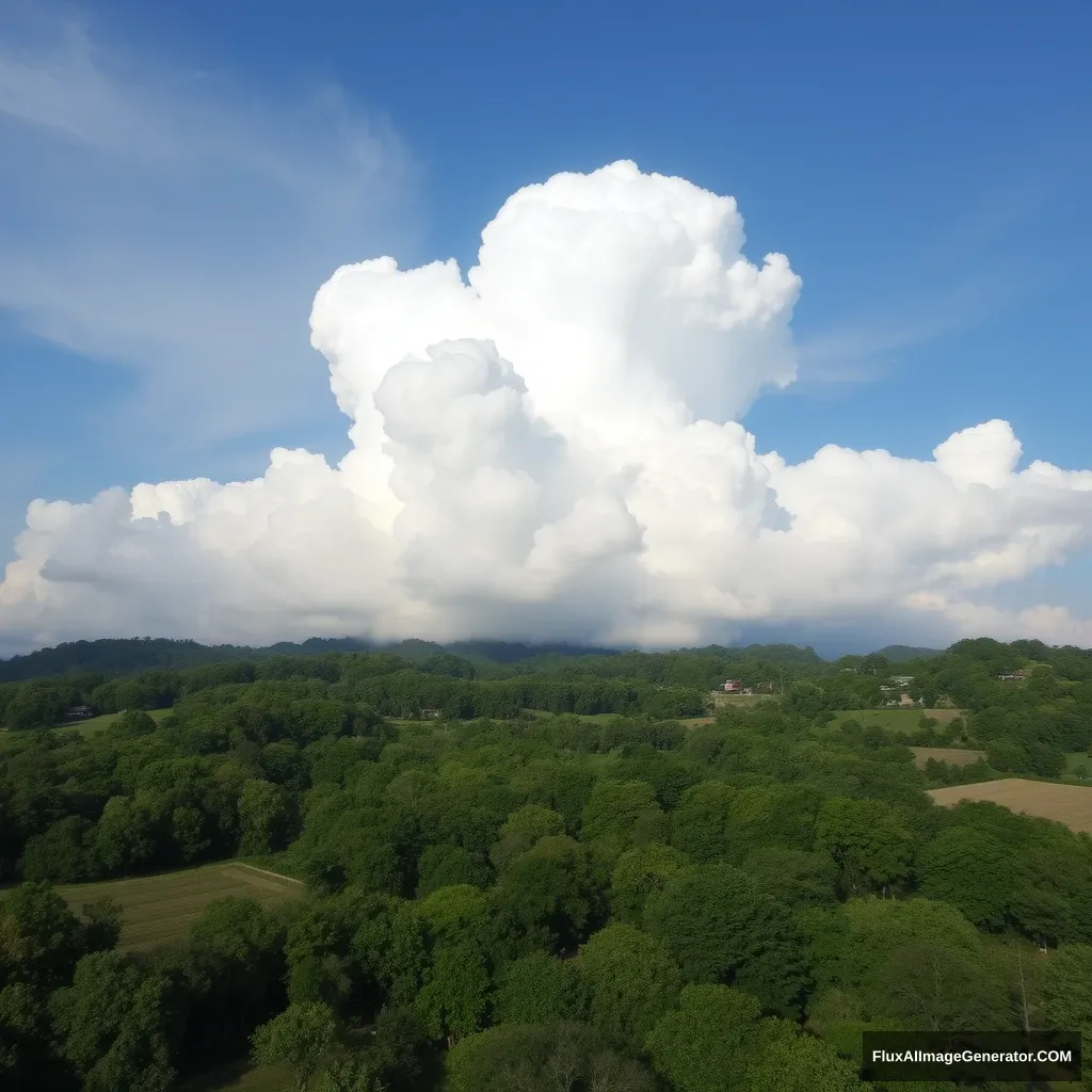 A cloud in the shape of an F.