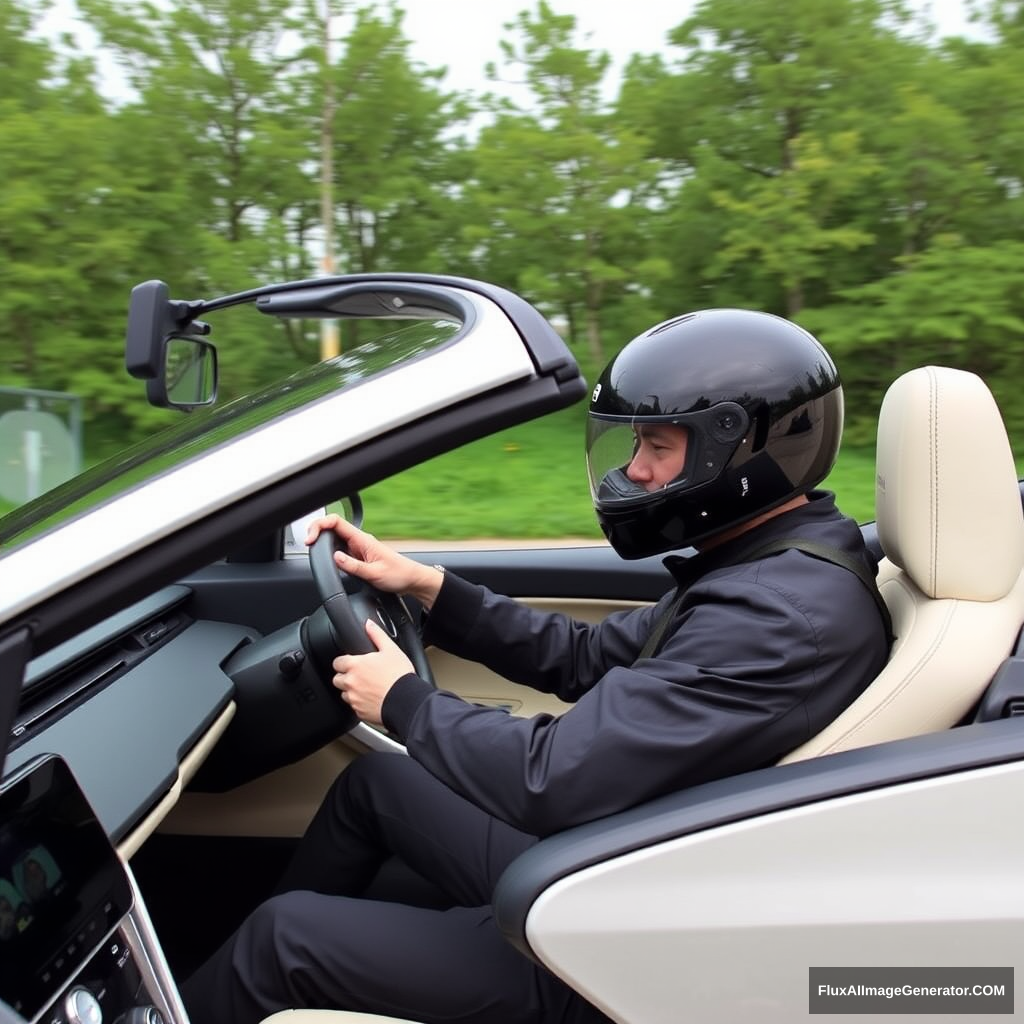 Yuan Qicong is driving a Xiaomi SU7. - Image