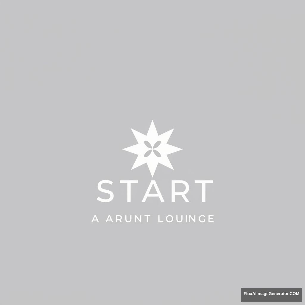 Minimalist black and white logo for a premium airport lounge, featuring the letter 'S' for 'Start' with a six-pointed star incorporated, sleek and elegant. - Image