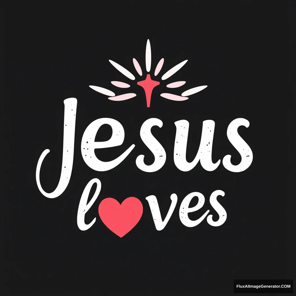 A logo type that reads "Jesus loves." - Image