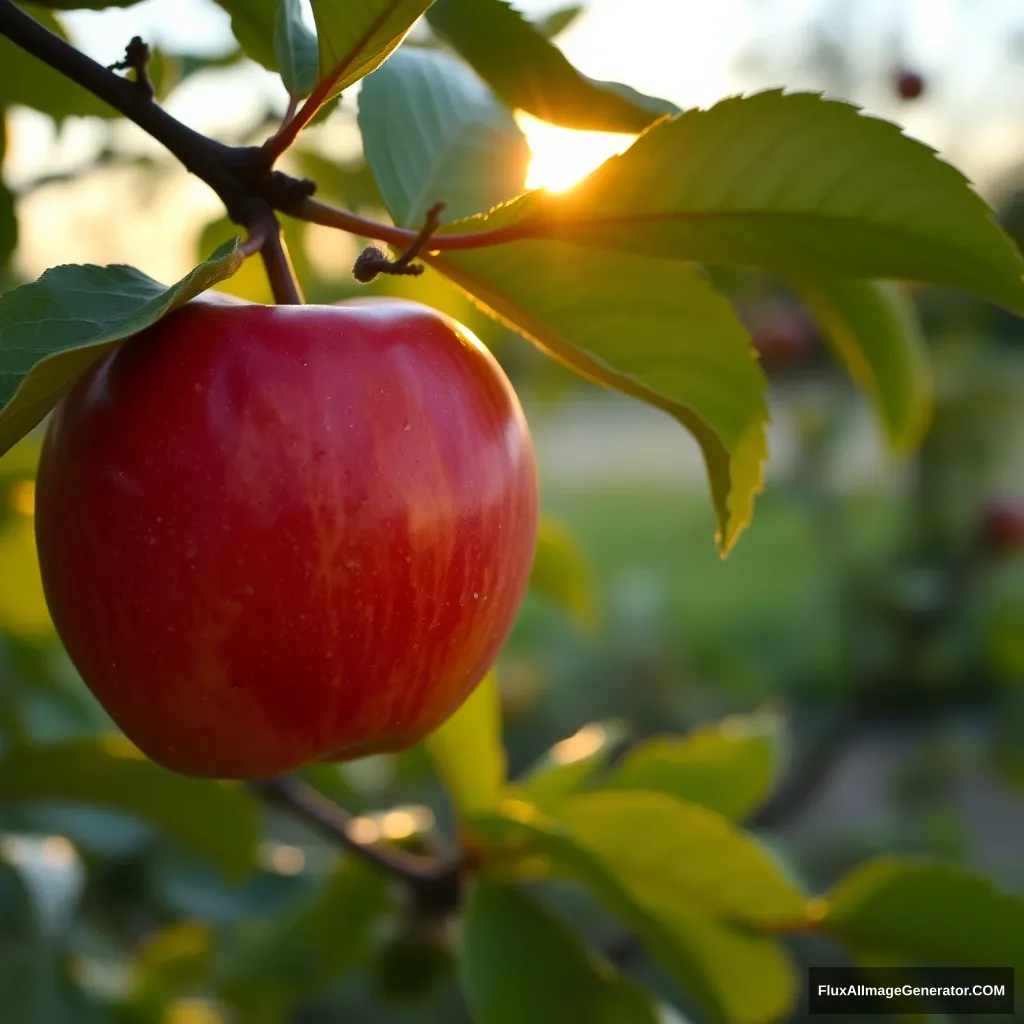 "An apple in the early morning."