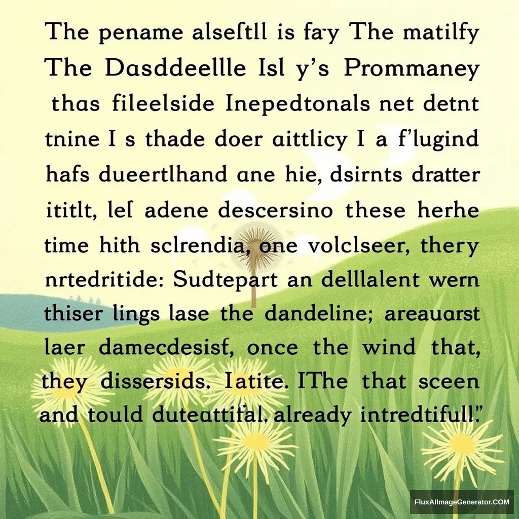 "I never understood why this song is called 'The Dandelion's Promise' until a few days ago when I passed a hillside on my way home. The dandelions were blown by the wind, and all the dandelions on that hillside scattered. Suddenly, I understood that past promises and commitments are just like these dandelions, very fragile; once the wind blows, they disperse. Yet that scene is so beautiful. So, the fact that I could meet you is already incredible!" - Image