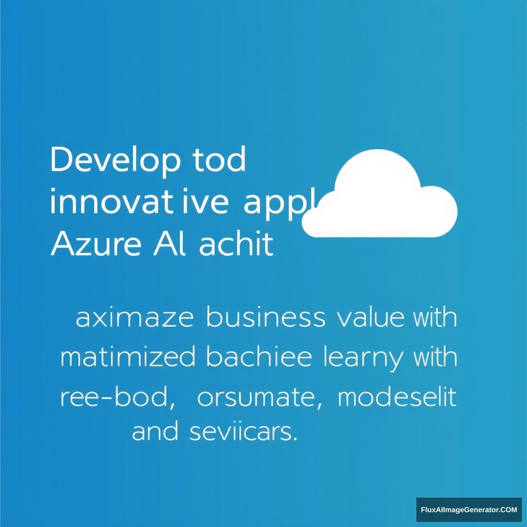 "Develop and deploy innovative applications using Azure AI and machine learning tools. Maximize business value with automated machine learning, pre-built AI models, and customized AI solutions."