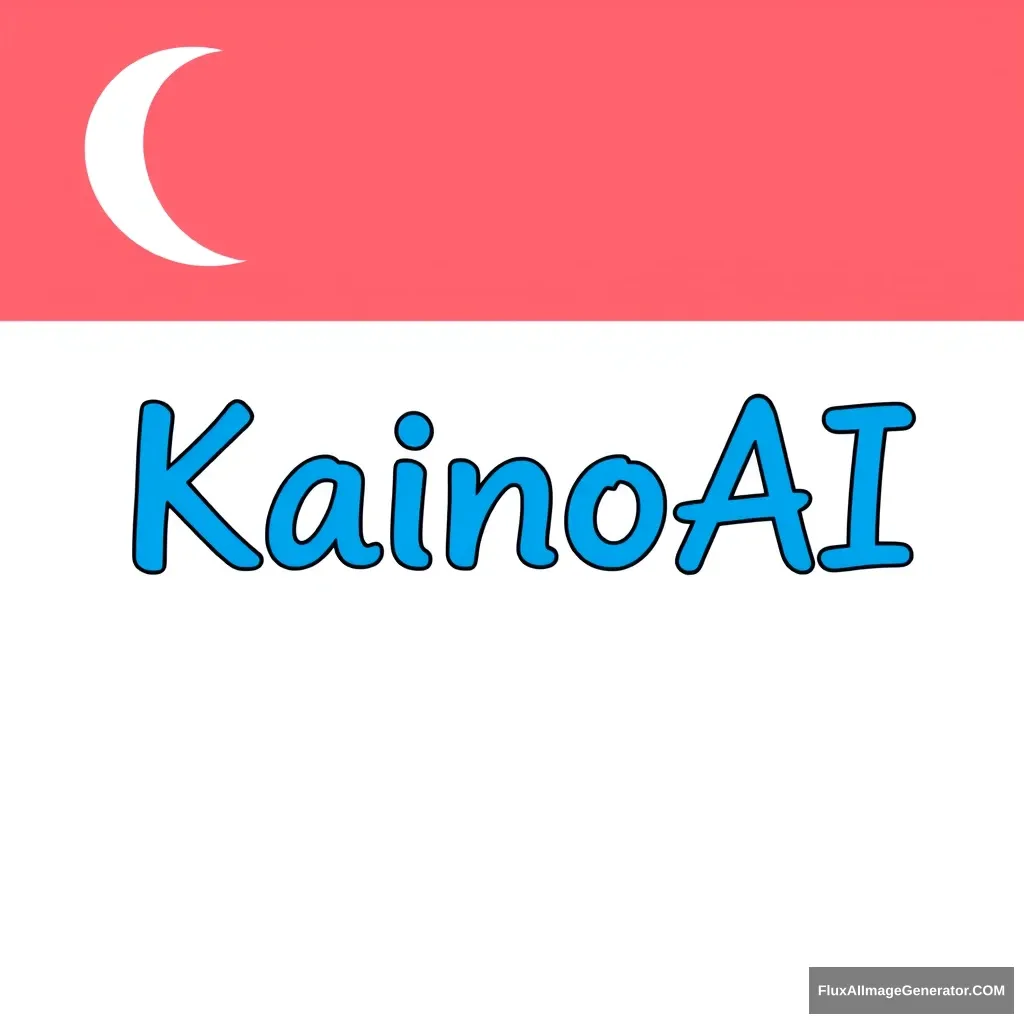 "A blue words 'KainoAI' with Singapore flag background." - Image