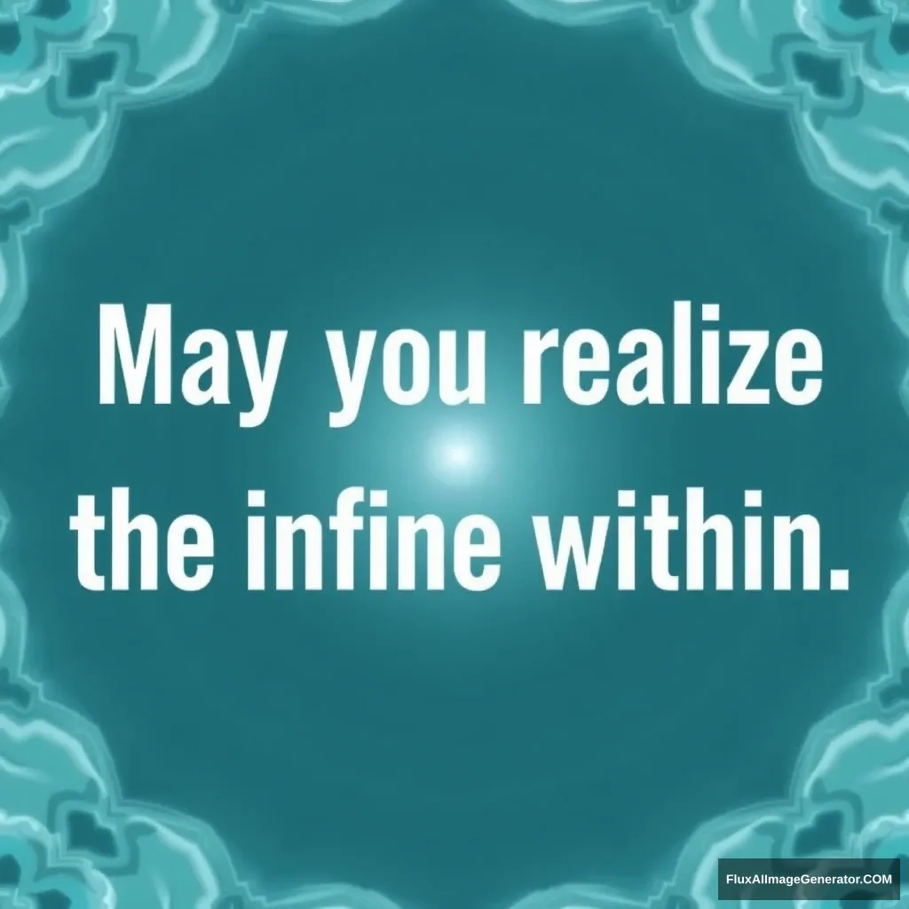 "May you realize the infinite power within."