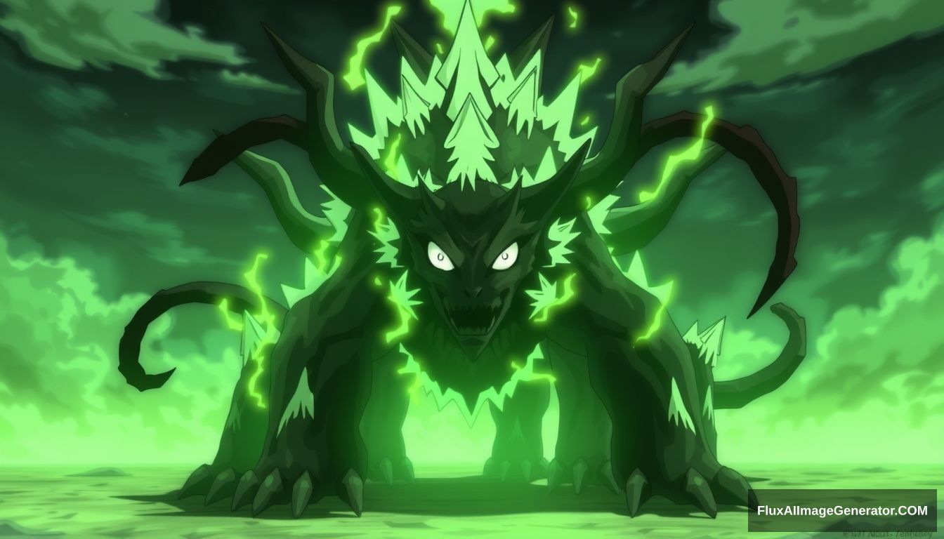 Diyuma is a monstrous beast mostly known to the eastern continent of the Naruto World. It cannot be completely perceived as a 'Tailed Beast', but it does have many tails - a total of eight of them. However, its tails have another meaning. They don't serve as its main feature. Diyuma's main characteristics are its eight feet and black eyes - pitch black eyes with white eyeballs, giving it a monstrous look. - Image