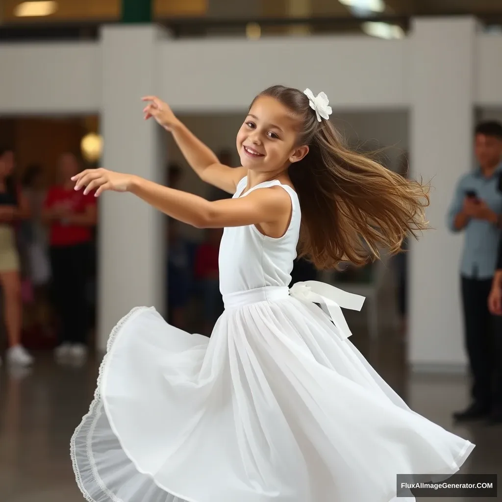 A girl dancing gracefully.