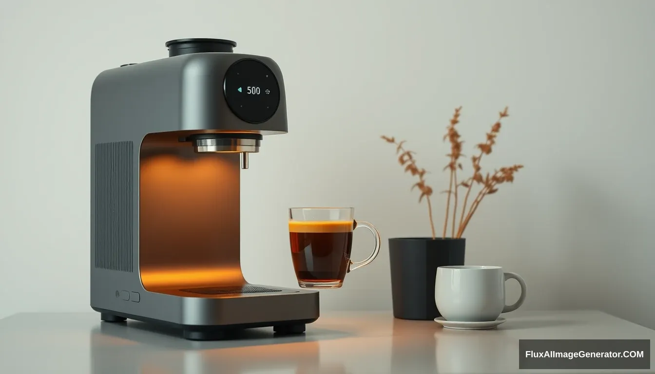 A coffee machine, beautiful, Xiaomi style.