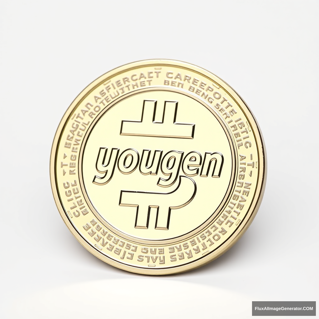 "yougen" coin, on white background - Image