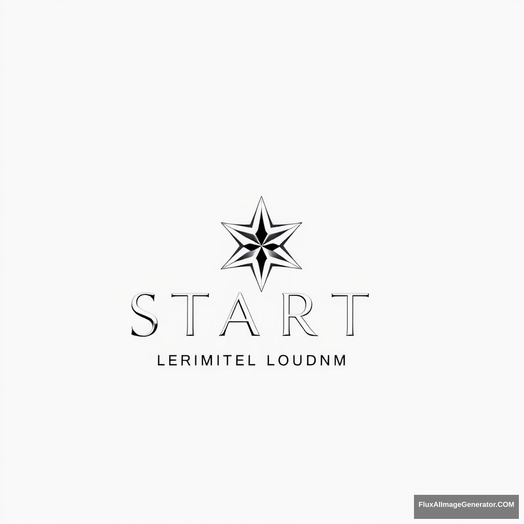 Design a minimalist black and white logo for a premium airport lounge service. Feature the letter 'S' for 'Start,' incorporating a six-pointed star within its design. The style should be sleek, elegant, and sophisticated.