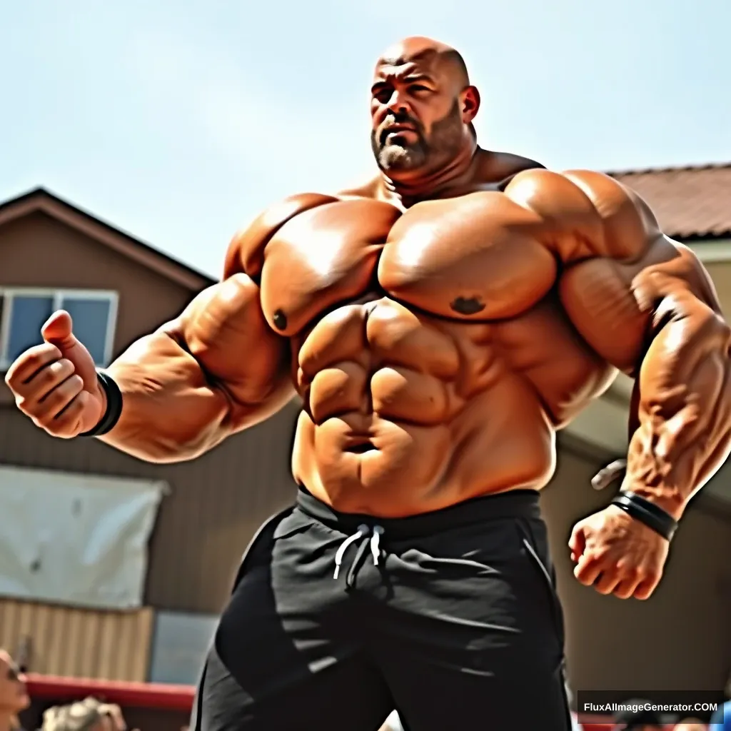 Huge bodybuilder man