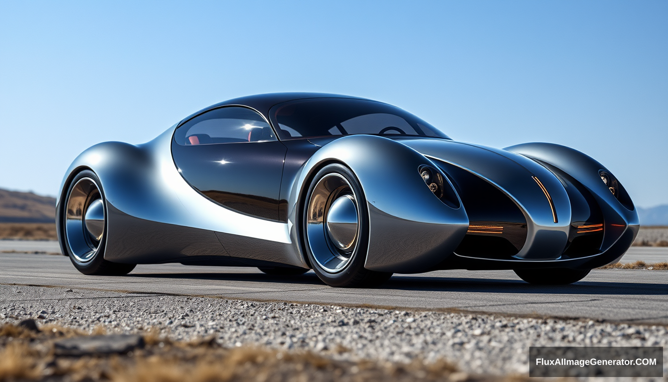 a 1950s futuristic concept car, 4k, photographic. - Image