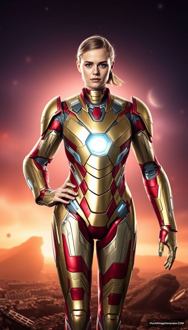 Emma Watson in the Iron Man suit. - Image