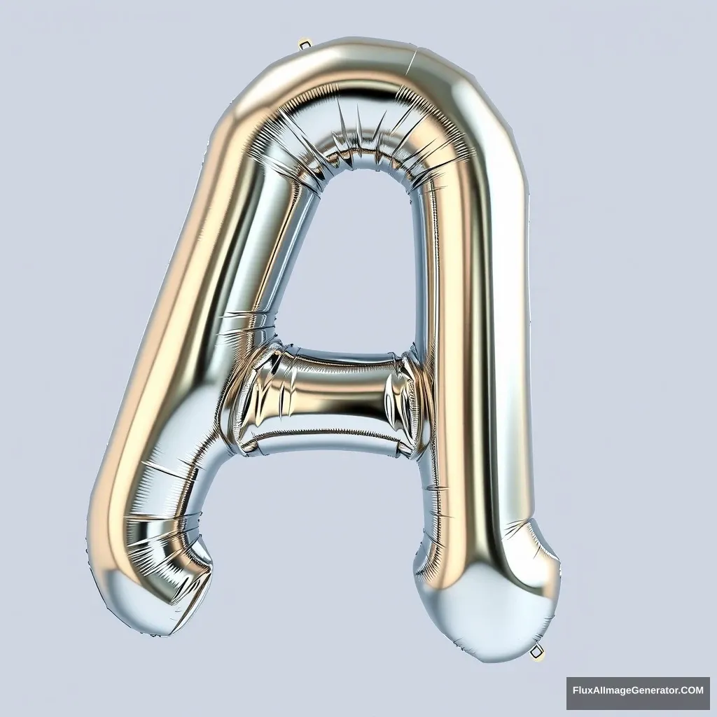 letter "A" made of shiny reflective metallic balloon