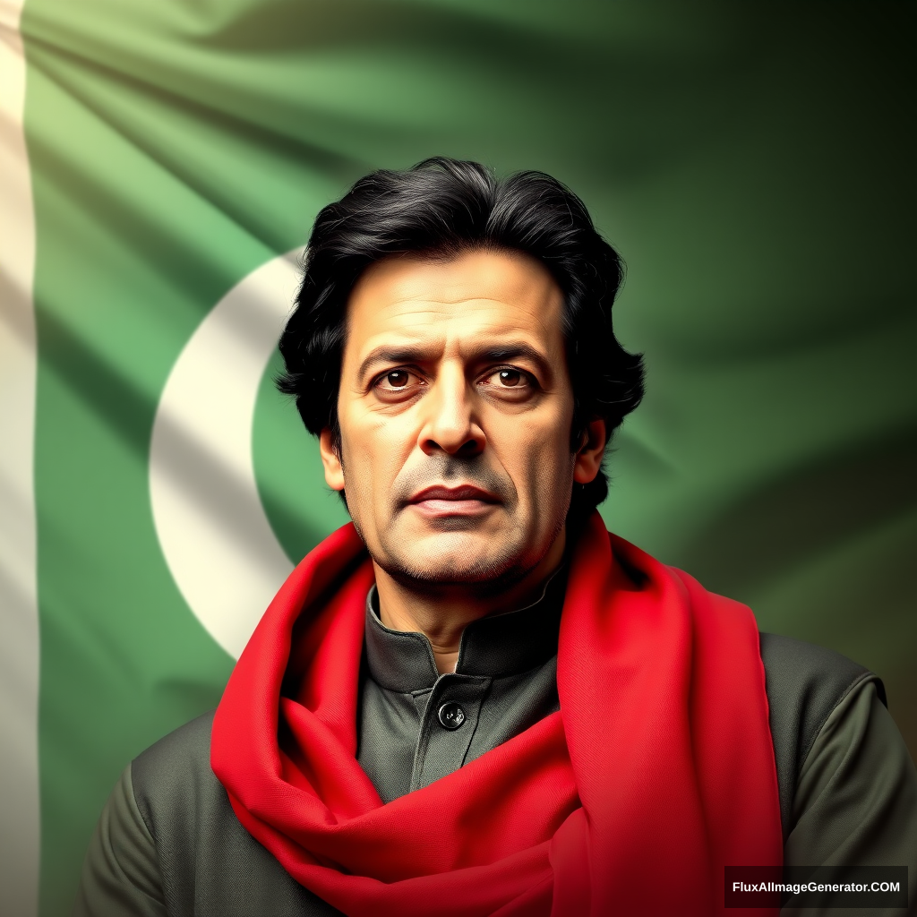 You have to create the image of Imran Khan which is 100% Imran Khan with the background of PTI's flag. - Image