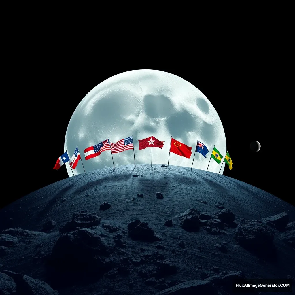 "There are many flags on the moon."