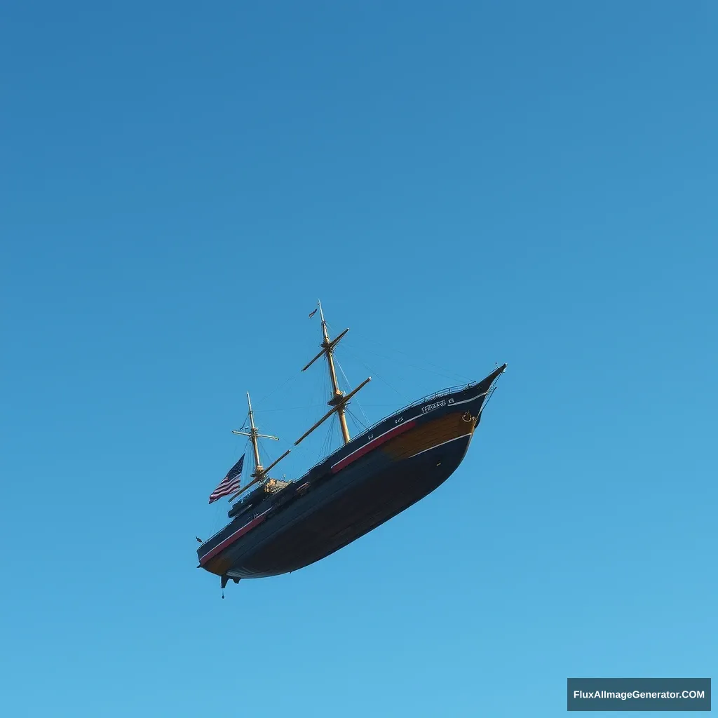 blue sky, fly ship