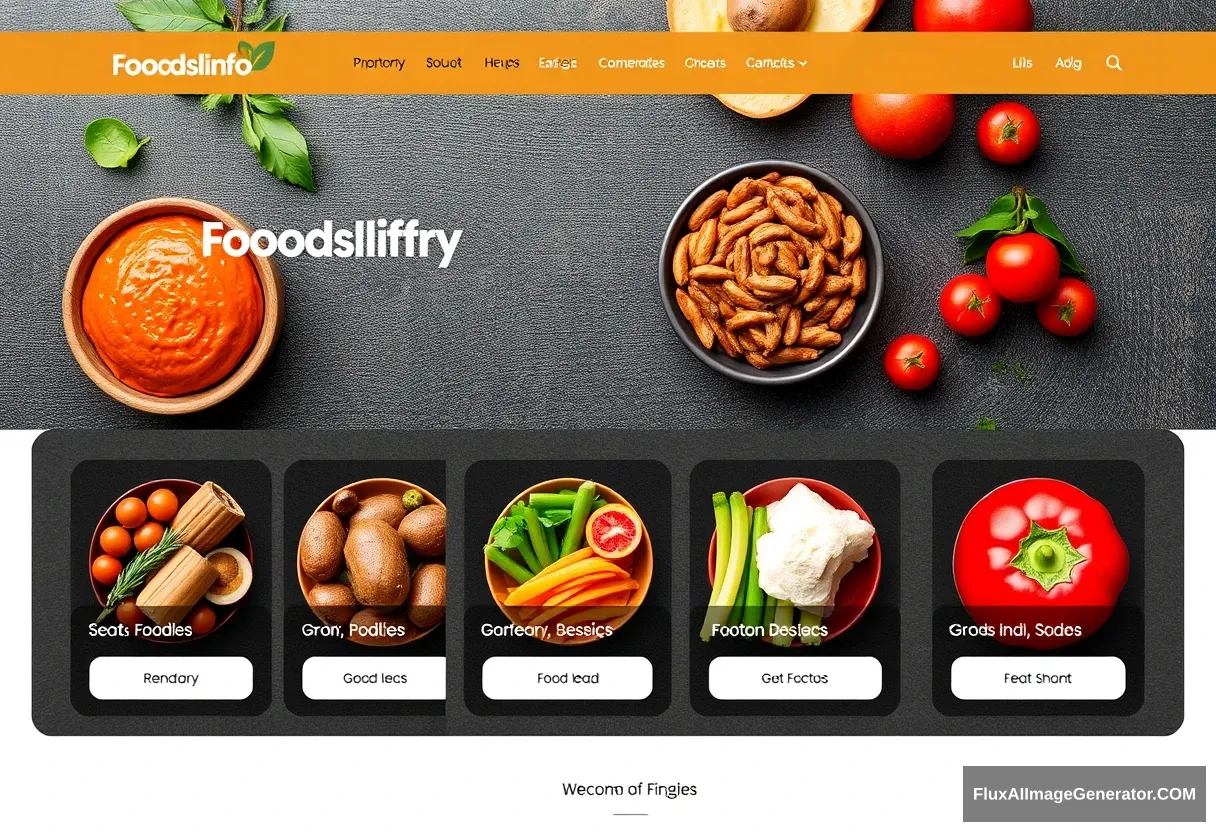 foods info category type home page ui - Image