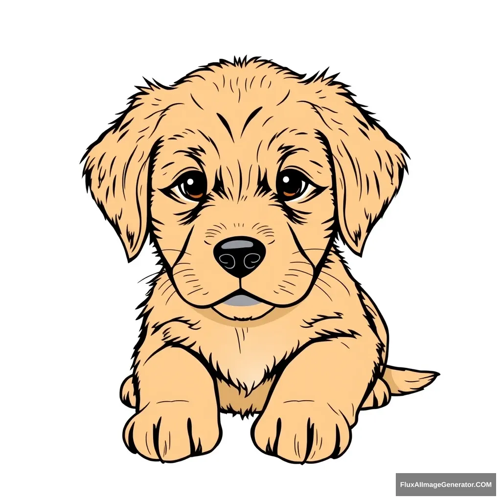 "Draw a cute retriever puppy." - Image