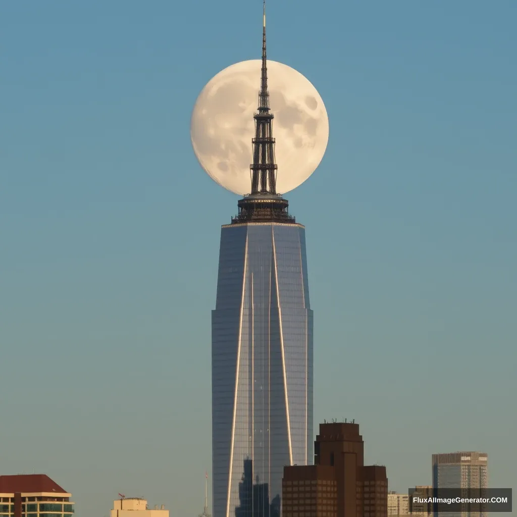 moon and big city - Image