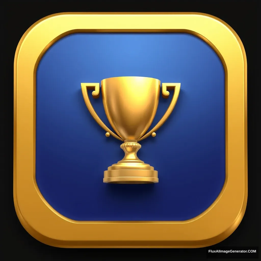 3d, a trophy icon, gold color, in the style of zbrush - Image