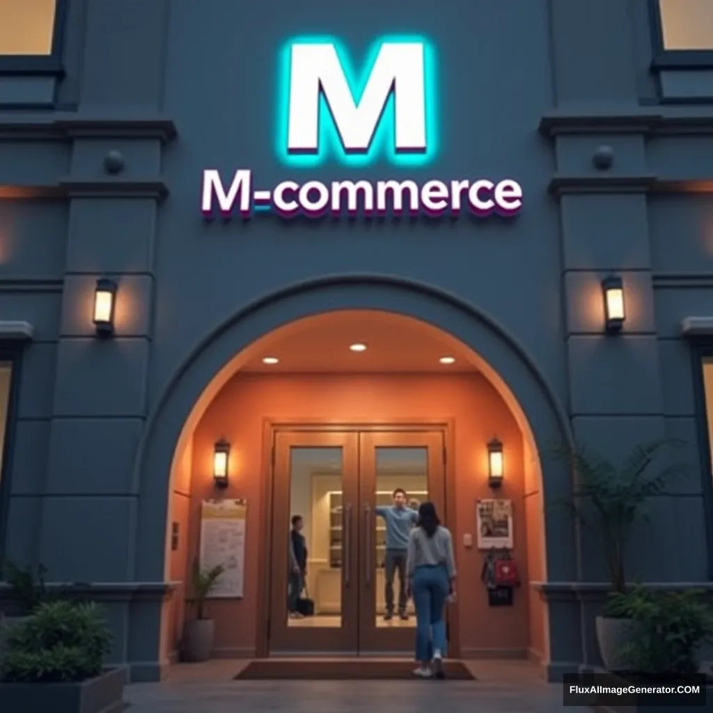 The family name is [M-commerce]. Above the gateway into the family, it says [flash deal].