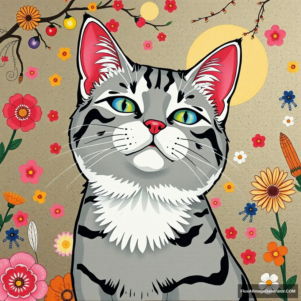 "Cat in the style of Takashi Murakami" - Image