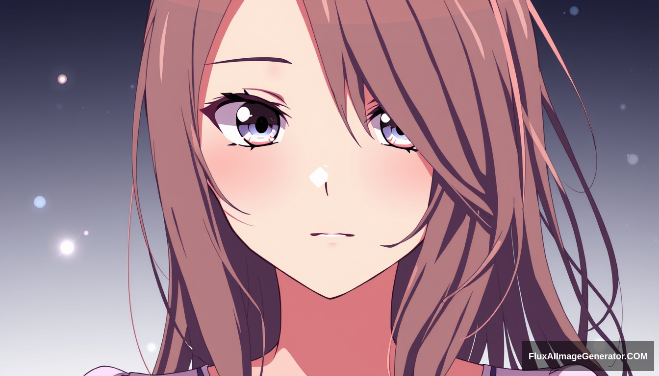 VERY BEAUTIFUL ANIME GIRL WITH PERFECT EYES AND HAIR OVER ONE SIDE of her face. Anime style is important.