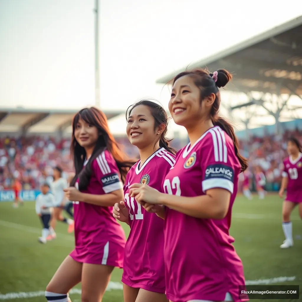 Asian women, football