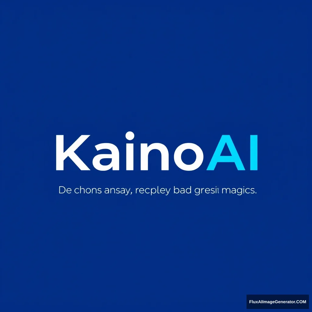 Design a blue logo with the words "KainoAI," which needs to express the idea of transforming spaces with design magic. - Image