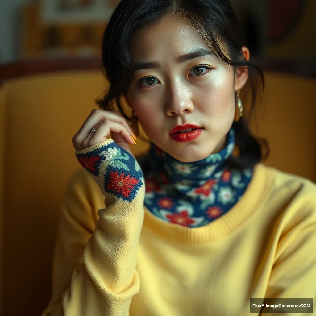 Asian woman, sock - Image