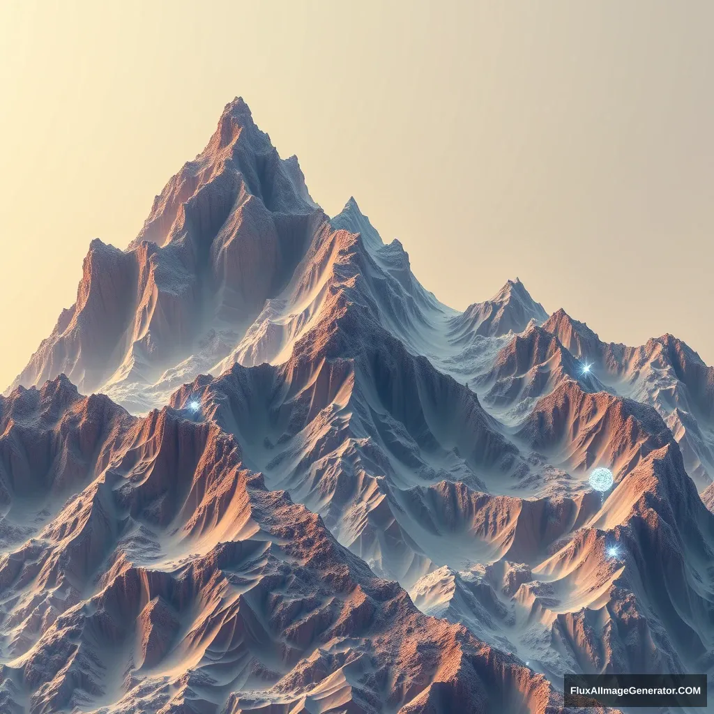 'A mountain in the holofractal style'