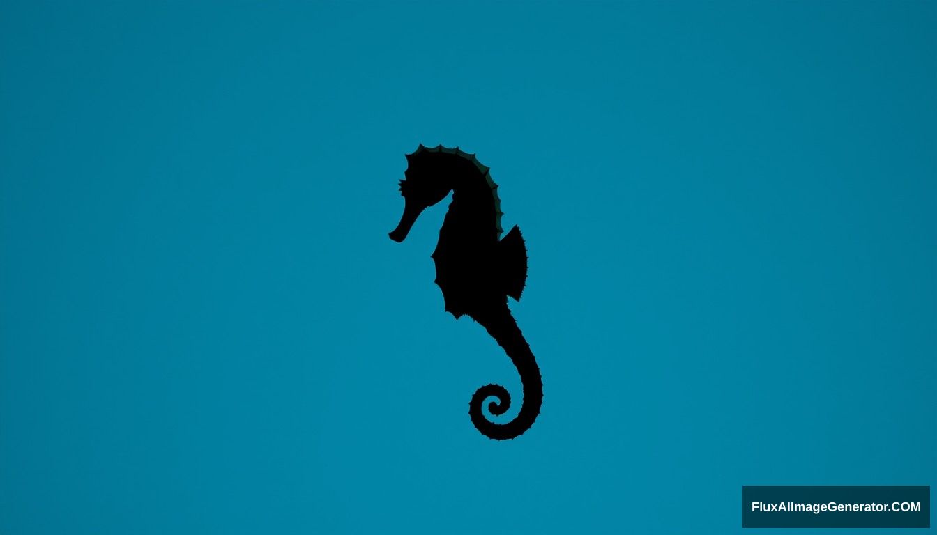 The silhouette of a seahorse. - Image