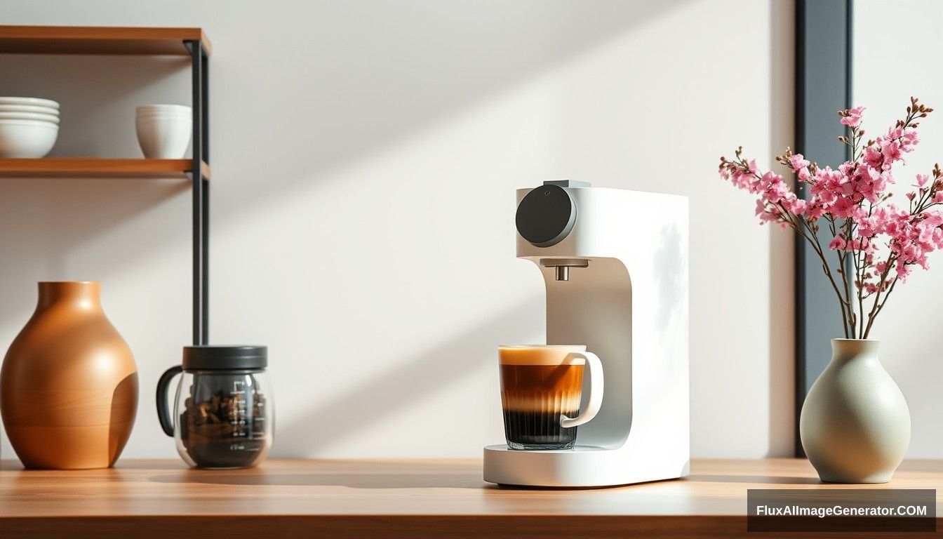 A coffee machine, beautiful, Xiaomi style.