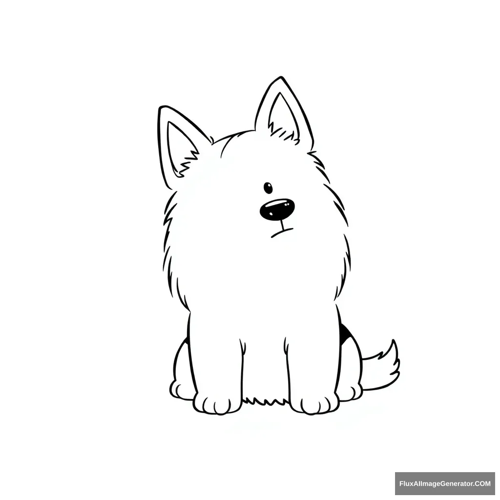 Simple line drawing  
more Cute and more simple  
dog  
Thick lines  
Black and white  
Minimalist  
Sketch  
Cartoon style  
Outline  
huginnandmuninn_ style   - Image