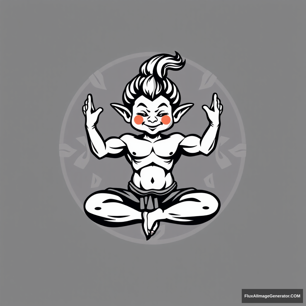 Yoga Center logo: muscular dwarf