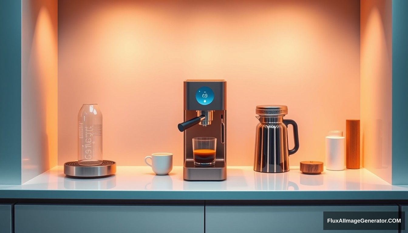 A coffee machine, beautiful, Xiaomi style.