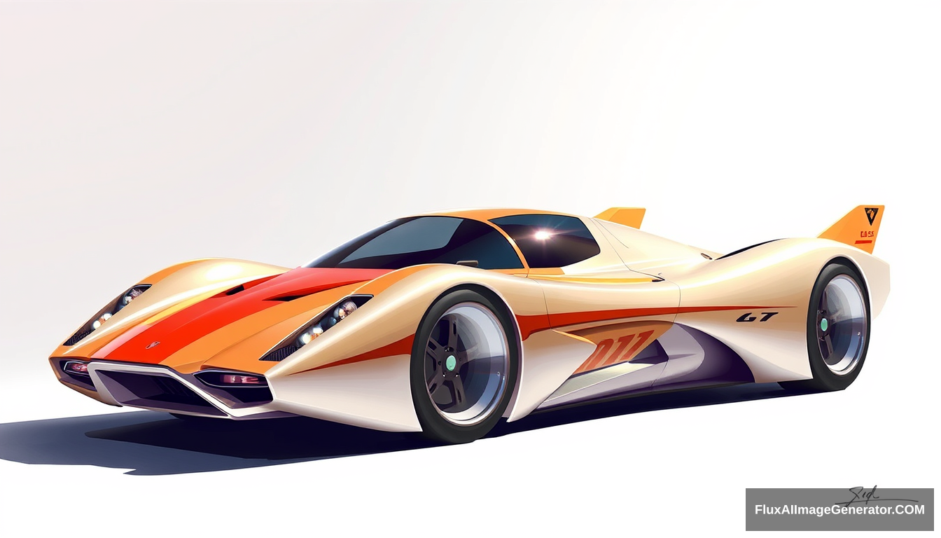 Concept car, as illustrated by Syd Mead, inspired by F15 fighter.