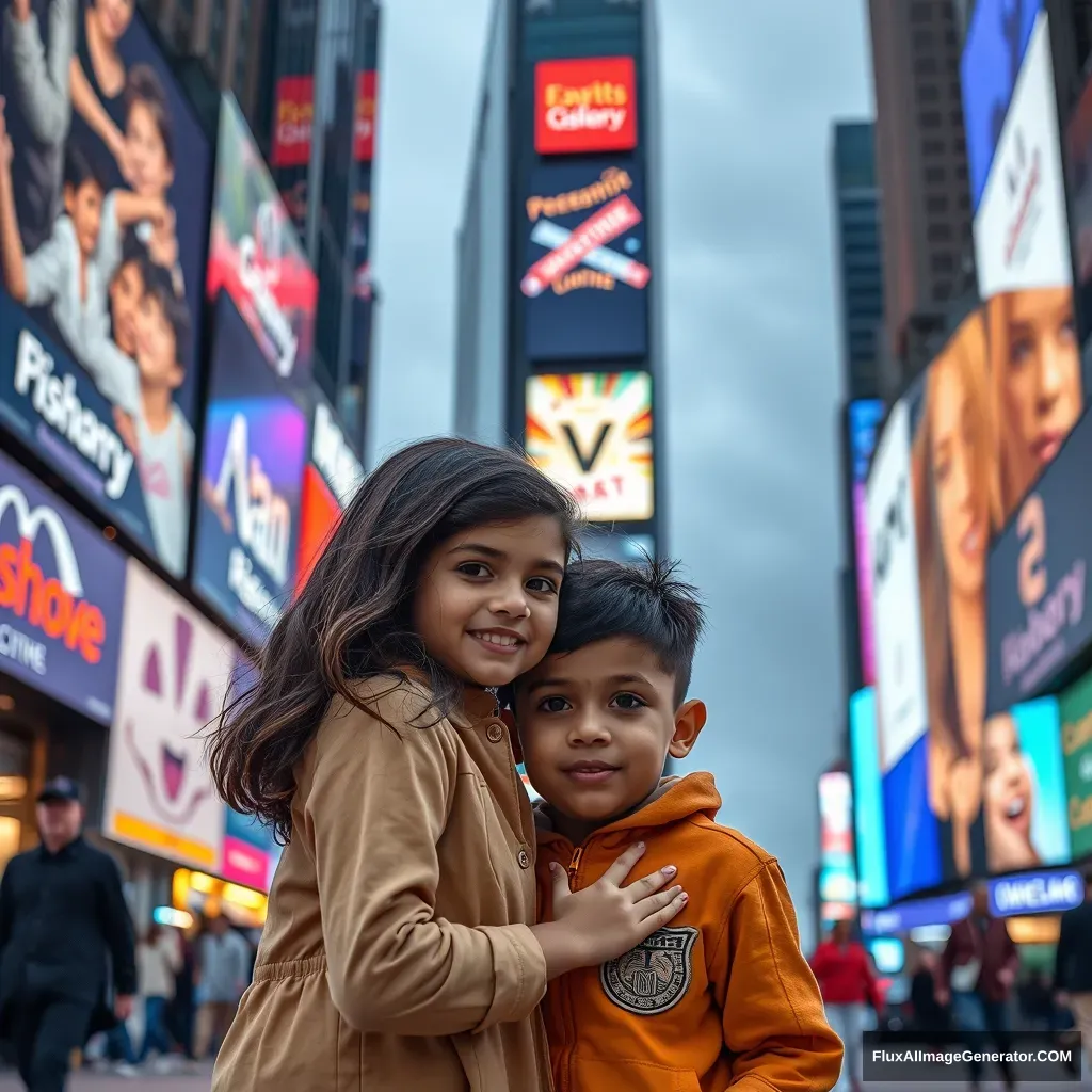 Girl and boy love Times Square advertisement named PreethiHenry. - Image