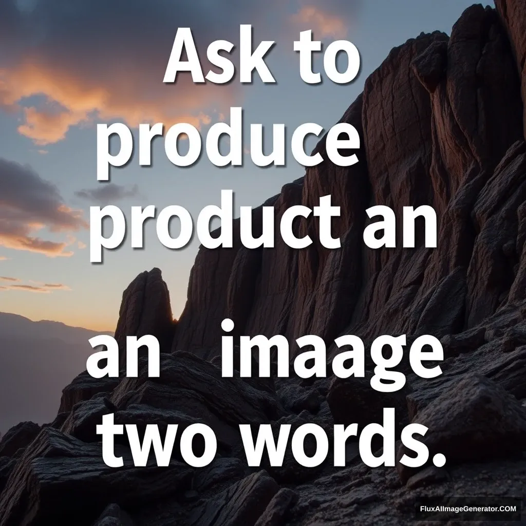 "Ask to produce an image with two words."