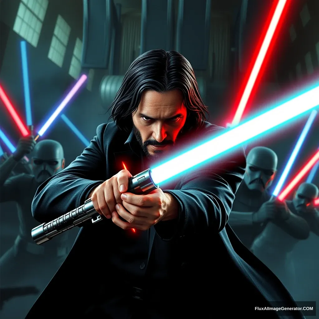 Imagine John Wick killing enemies with a lightsaber.