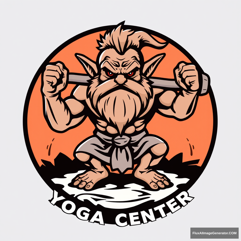 Yoga Center logo: Brutal muscular dwarf - Image