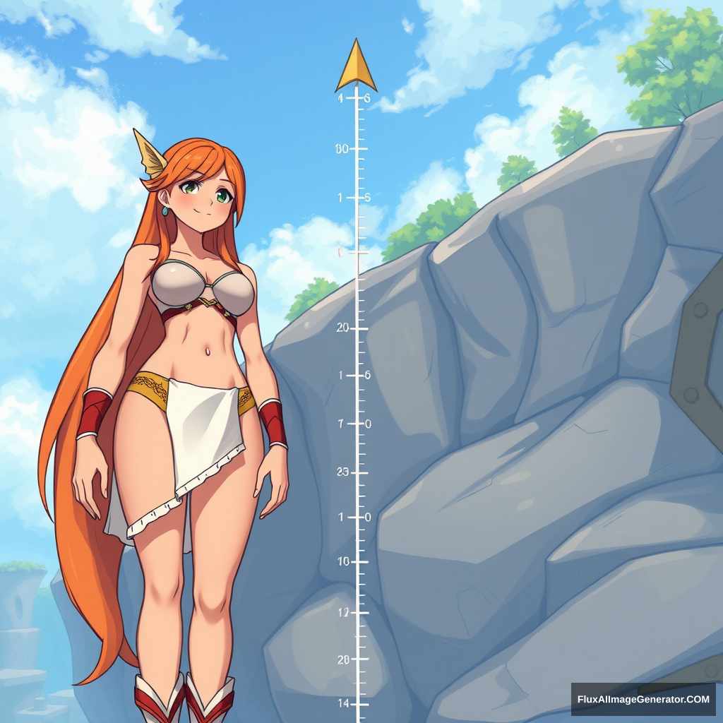 giant nami comparing her height, gigantic, huge, tall girl, height difference - Image