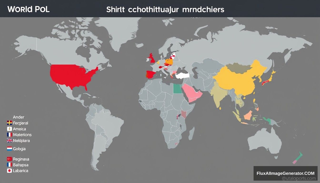 World map highlighting major polo shirt manufacturing countries