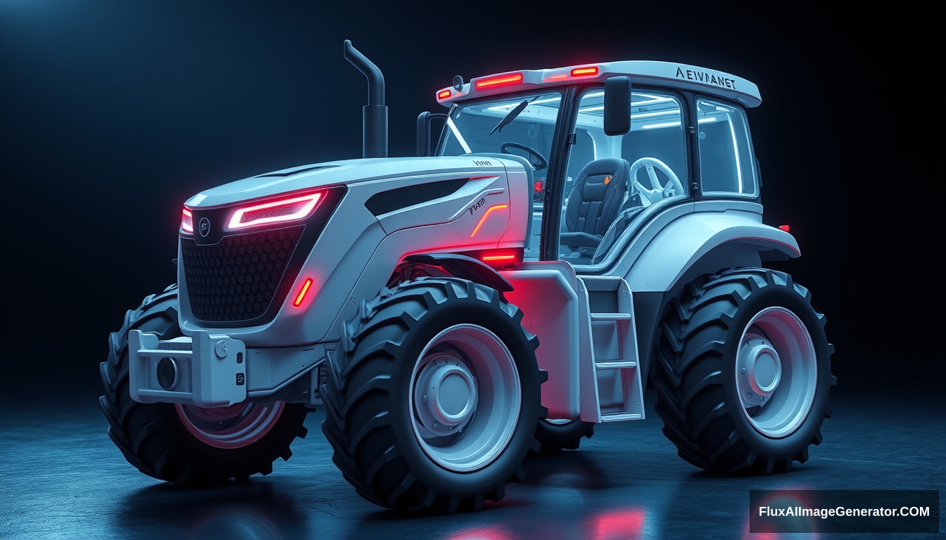 futuristic farm tractor, 4k, detailed. - Image