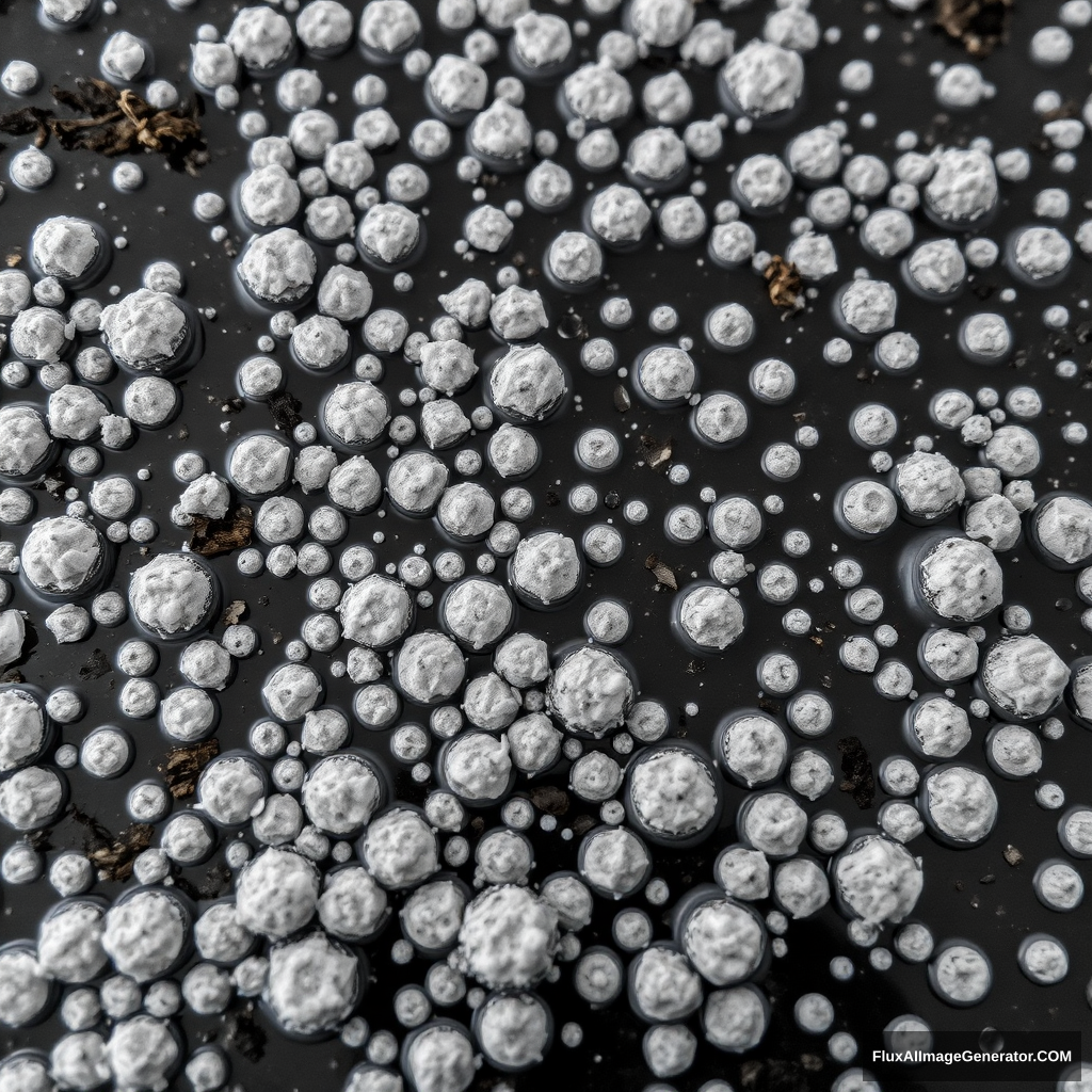 Bacteria field covers the ground black background.