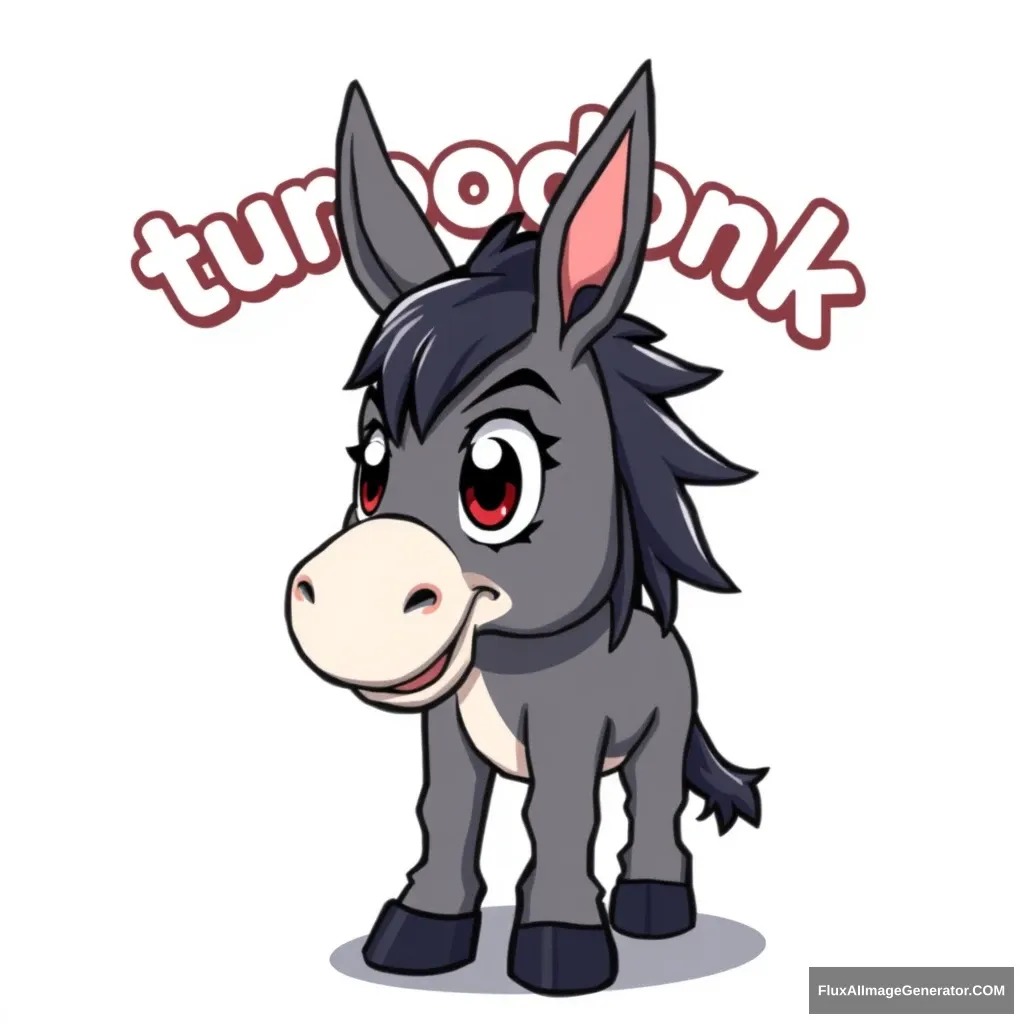 An anime style "turbo donkey" with the text "turbodonk" in the background.