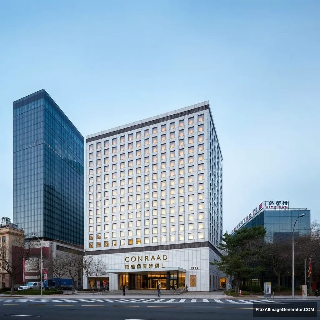 Create an image of the Conrad Seoul Hotel, as seen from the outside.